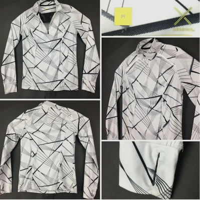 Pullover activo Xersion para mujer mediano (37 pulgadas busto) blanco negro geométrico 1/4 cremallera Foto 1 de 4