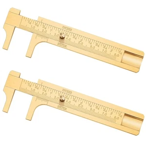 Konohan 2 Pcs Brass Vernier Caliper Pocket Handy Measuring Mini Tool...  - Picture 1 of 7