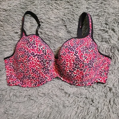 Leopard Print Bra Full Coverage Adjustable Straps Everyday Comfort - Image 1 of 4