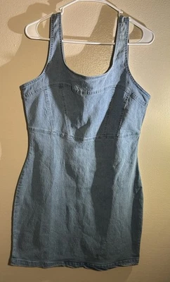 Derek Heart Blue Denim Sleeveless Mini Dress New Size XL - Image 1 of 4