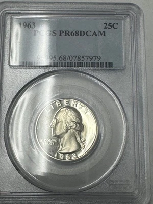 1963 Washington Quarter PCGS PR-68 DCAM - Image 1 of 2