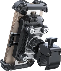 Motorcycle Phone Mount Holder - [Dual Vibration Dampener] 150Mph Anti-Shock Phon - Picture 1 of 12