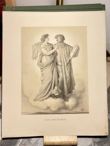 Dante Beatrice 1866 LITHOGRAPHIE Eduard Bendemann Literatur Kunst Historisch - Bild 1 von 2