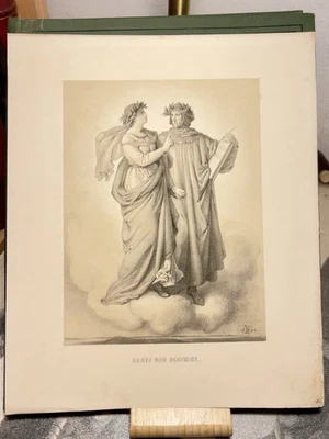 Dante Beatrice 1866 LITHOGRAPHIE Eduard Bendemann Literatur Kunst Historisch - Bild 1 von 2
