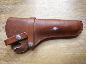 Gun Pistol Holster - Vintage Hunter Brown Leather, 1100 29 - 10" - Picture 1 of 12