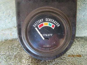Vintage Jeep Stewart Warner Battery Generator Gauge  #8376377 With BRACKET  Used - Picture 1 of 7