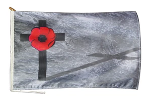 Remembrance Day Poppy Grave Flag With Rope and Toggle - Various Sizes - Foto 1 di 7