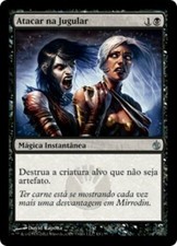 1X Go for the Throat Mirrodin Besieged EX Portuguese MTG CARD