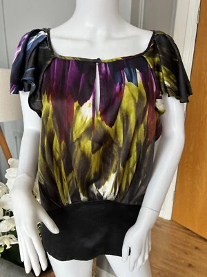 Ted Baker Silk top tie back Blouse size 3 UK 12 - Image 1 of 4