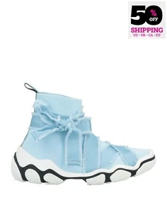 RRP€325 RED VALENTINO Knitted Sneakers US4 UK1 EU34 Blue Frayed Edges Straps - Picture 1 of 6