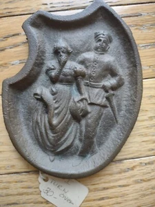 Vintage Adult Naughty Risqué Cast Iron or Pewter Soldier Two Sided Ashtray - Picture 1 of 2