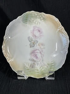 Antique Leuchtenburg Germany Porcelain Floral LusterWare Plate 8” - Picture 1 of 5