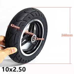 Front Wheel Tire Solid Tyre 10 Inch Assembly Whole Wheel E-Scooter Parts