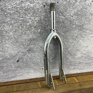 Vintage Ross Piranha BMX Fork 20 1 in Threaded Old School Chrome OG 80s Angle - Picture 1 of 20