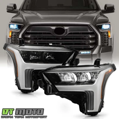 For 2022 2023 2024 Toyota Tundra w/ Halogen Signal LED Headlights Headlamps Pair - Image 1 of 4