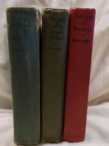 TARZAN LOT Edgar Rice Burroughs: 1913 Return of, '16 Jewels of Opar, '20 Untamed - Picture 1 of 9