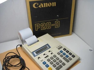 Canon P20-D Printing LCD Display Desktop Calculator w/Adapter AD-4 III, Working - Picture 1 of 24