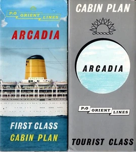 P&O Arcadia Deluxe First & Tourist Class Deck Plan Set mit Innenfotos - Bild 1 von 7