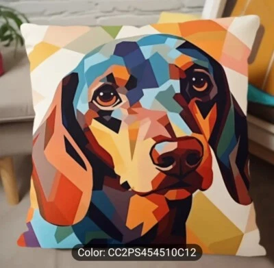Cushion Cover - Dachshund Dog Double Sided Modern Style, Great for Lounge or Bed - image 1 of 4