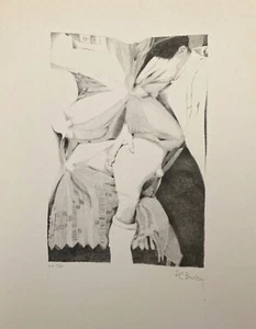 Pol Bury phototypie signée 1973 abstraction art abstrait ramollissement érotisme - Imagen 1 de 1
