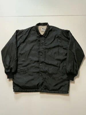 Vintage 70s West Wind Buccaneer Sherpa Shearling Lined Black Satin Jacket Sz. L - Image 1 of 4