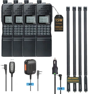 KIT DE RADIO BIDIRECCIONAL BAOFENG AR152 15W ALTA POTENCIA FM DOBLE BANDA WALKIE TALKIE HAM EE. UU. - Imagen 1 de 11
