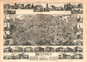 18" x 24" 1888 Map Of Milford Massachusetts - Picture 1 of 1
