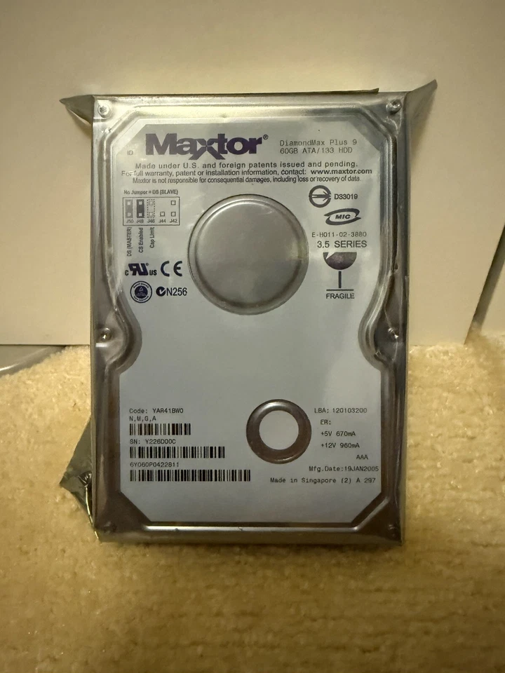 Maxtor Diamond max Plus 9 60GB ATA 133 6Y060P0 Brand New Sealed - Image 1 of 1