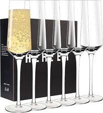 ACHEER Crystal Champagne Flutes Glasses Set of 6-8Oz - 8Oz set 6, Clear 