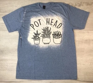 Pot Head Shirt Plant Gardening Humorous Parody T Gildan Soft Style Adult Large - Picture 1 of 12