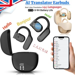 144 Languages AI Translator Earbuds Bluetooth TwoWay Rear time Smart Translation - Picture 1 of 20