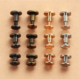 10 Set Flat Metal Rivet for Leather Craft Belt Screws Nail Rivet Brass Stud Head - Picture 1 of 16