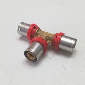 Raccordo a T 26 x 26 x 26 a pressare per tubo multistrato - Foto 1 di 2