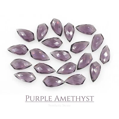 Natural Purple Amethyst Hydro Loose Gemstone 10x20mm Briolette Beads Strands - Image 1 of 4