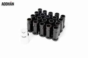 Aodhan XT51 12x1.5 Extended Open JDM RACING drift Lug nuts Black 20 w/ Key - Picture 1 of 1