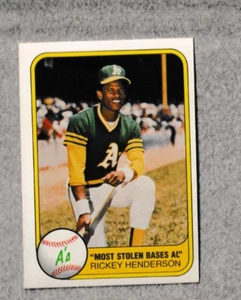 1981 Fleer #351 (OC) RICKEY HENDERSON Oakland A's NY Yankees NR MINT to MINT - Picture 1 of 2