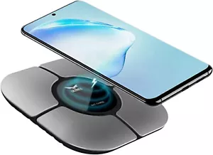 Qi Wireless Charger, 10W Portable Inductive Charging Station, Square Shape- Grey - Picture 1 of 7