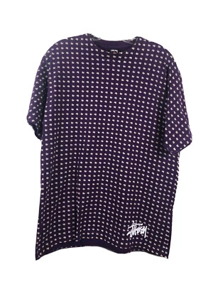 STUSSY Vintage Peace and Prosperity Purple T-Shirt- Fits Men’s Medium/Large - Image 1 of 4