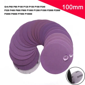 4 Inch 100mm Wet and Dry Sanding Discs Sandpaper Hook and Loop Pads 60-10000Grit - Picture 1 of 36