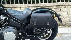 FOLK LEFT RIGHT SIDE ITALIAN LEATHER SADDLEBAG HARLEY DAVIDSON SOFTAIL 2000-2017 - Picture 1 of 17