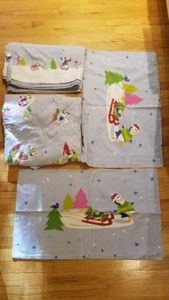 Children's Flannel Sheets Full Size Cute Winter Penguin Pattern Full Set - Picture 1 of 6