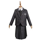 Kids Wednesday Addams Cosplay Costume Uniform Outfits Halloween Fancy Party Suit