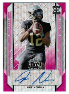 2021 LEAF METAL DRAFT JAMIE NEWMAN BA-JN1 ACTION XRC AUTO WAVE PINK 10/10 EAGLES - Picture 1 of 2