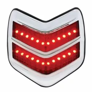 LED Flush Mount Tail Light w/ Chrome Bezel & Pad, Fits Ford 1940 Passenger Car - Foto 1 di 4