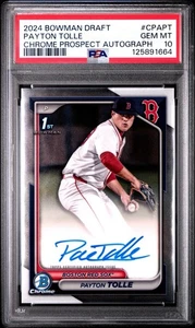 2024 Bowman Draft Chrome Payton Tolle 1st Auto PSA 10 💎 Rookie RC Red Sox - Picture 1 of 3
