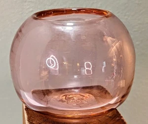 Blenko Glass Round Globe Vase Bowl~Don Shepherd~Signed 2009~Pink Ice? Lmt Ed.~4" - Picture 1 of 12