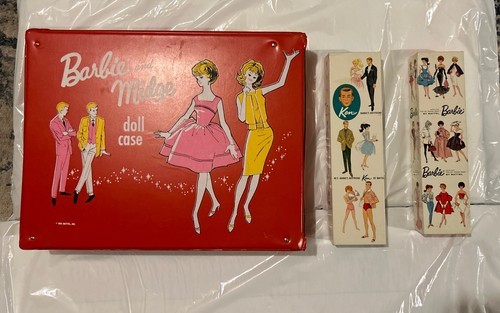 Penderie Armoire Barbie Midge Mattel – Vintage 1963, Mallette Transport, Originale