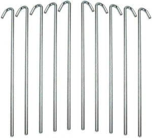 20x Heavy Duty Galvanised Steel Tent Pegs Ground Stakes for Camping & Outdoor - Picture 1 of 8