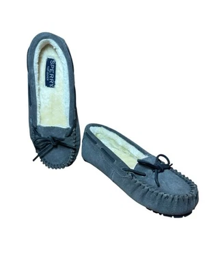 Zapatillas mocasín de gamuza gris forradas de piel sintética Sperry para mujer talla 9 Foto 1 de 4