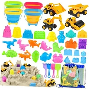 Beach Toys, 40Pcs Sand Toys for Toddlers 1-3 with Sand Construction Vehicles - Picture 1 of 7